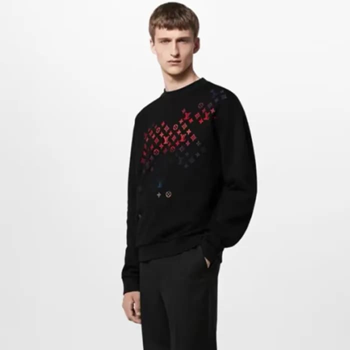 루이비통 남성 블랙 맨투맨 - Louis vuitton Mens Black Tshirts … - 1