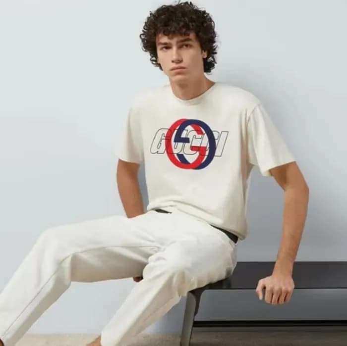 구찌 남성 아이보리 반팔티 - Gucci Mens Ivory Tshirts - guc325… - 1