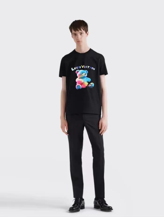 루이비통 남/녀 블랙 티셔츠 - Louis vuitton Unisex Black Tshir… - 1