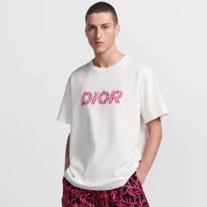 디올 남성 화이트 반팔 티셔츠 - Dior Mens White Tshirts - dic87… - 1