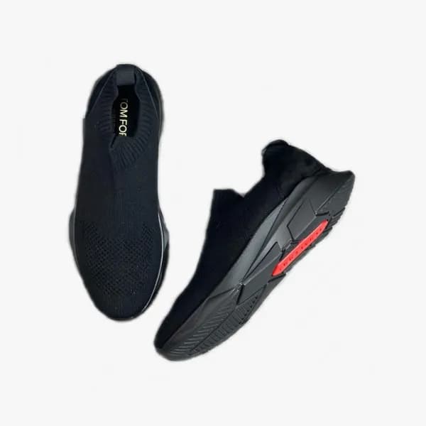 톰포드 남성 블랙 스니커즈 - Tom Ford Mens Black Sneakers - to… - 1