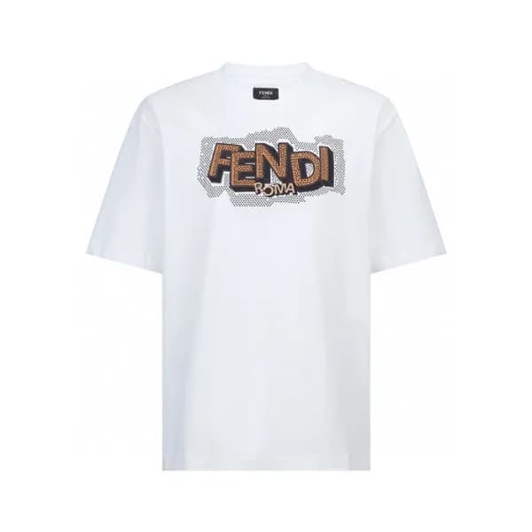 펜디 남성 라운드 반팔 티셔츠 - Fendi Mens Round Tshirts - fec9… - 1