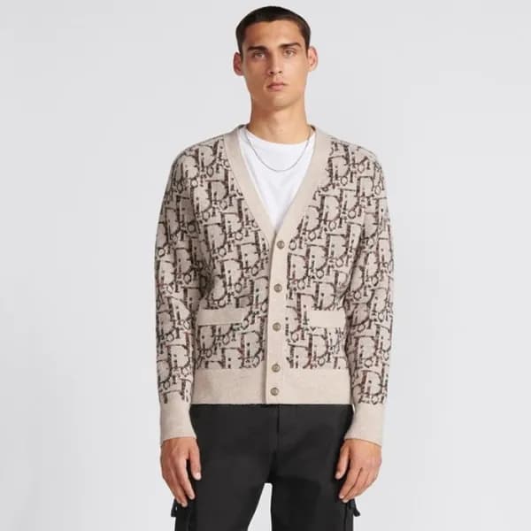 디올 남성 베이지 브이넥 가디건 - Dior Mens Beige Cardigan - dic…