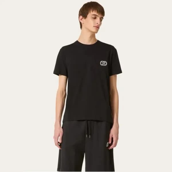 발렌티노 남성 블랙 반팔티 - Valentino Mens Black Tshirts - va… - 1