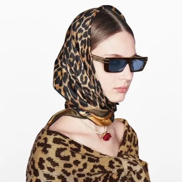 디올 여성 레오파드 스카프 - Dior Womens Leopard Scarf - acc21… - 1