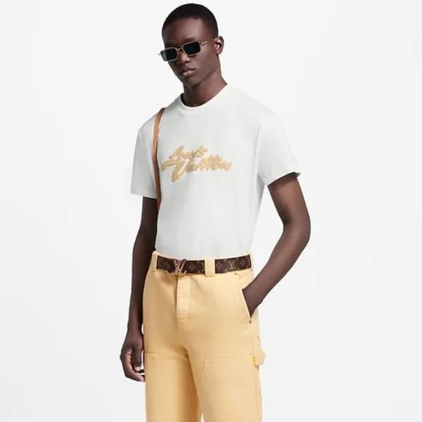 루이비통 남성 라운드 반팔 티셔츠 - Louis vuitton Mens Round Tshi… - 1