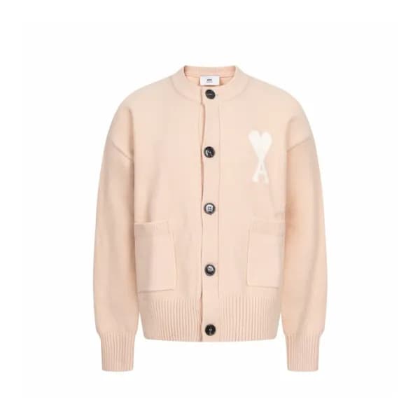아미 남/녀 브이넥 가디건 - Ami Unisex V-neck Cardigan - amc9… - 1