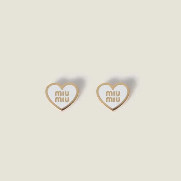 미우미우 여성 에나멜 메탈 귀걸이 - Miumiu Womens Enameled Metal … - 1