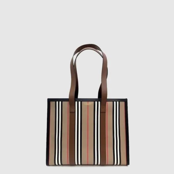 버버리 여성 스트라이프 토트 백 - Burberry Womens Striped Tote B… - 1
