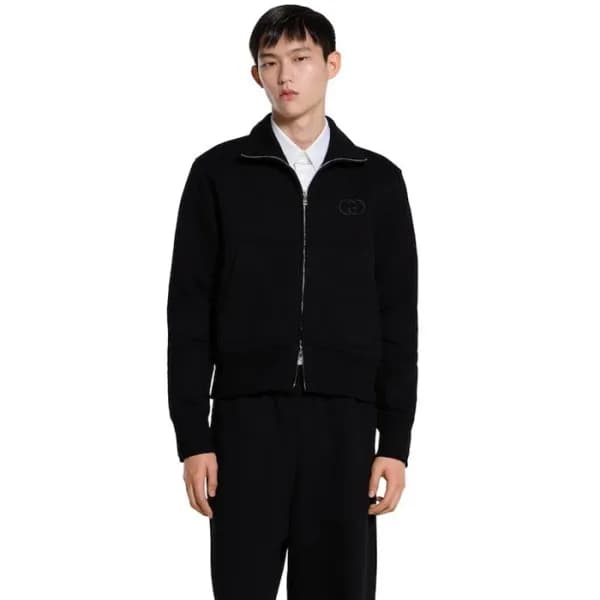 구찌 남성 저지 지퍼 스웨트셔츠 - Gucci Mens Jersey Zip Sweatshi… - 1