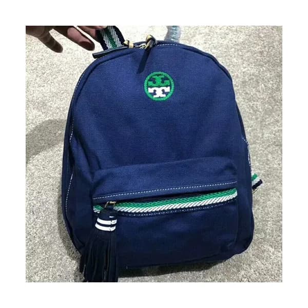 Tory Burch Canvas Blue Back Pack,29cm - 토리버치 캔버스 블… - 1