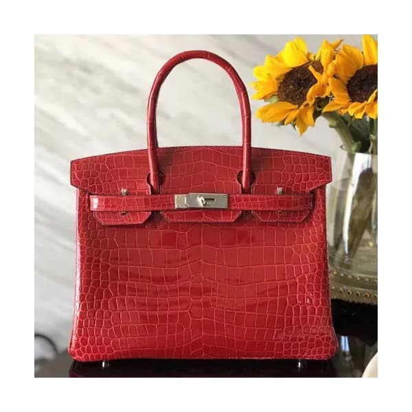 Hermes Birkin Crocodile Leather Tote Shoulder Bag … - 1