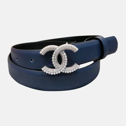 Chanel 2019 Ladies CC Pearl Buckle Leather Belt - … - 1