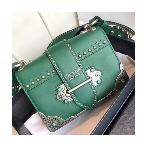 Prada Cahier Leather Shoulder Bag,20cm - 프라다 카이에 레… - 1