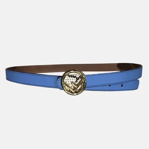 Fendi 2019 Ladies Snake Skin "F" Buckle Leather Be… - 1