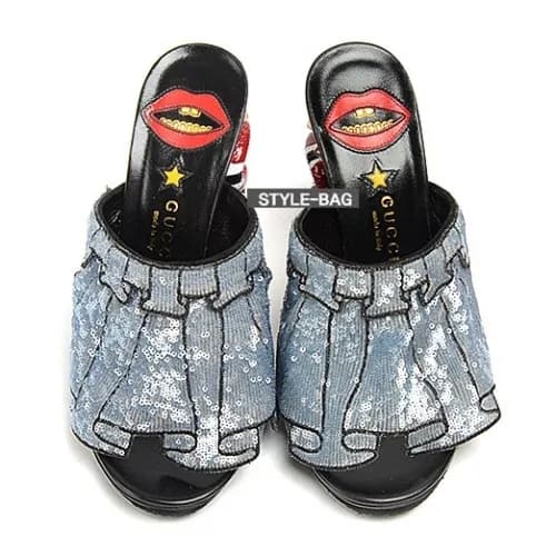 Gucci 2019 Ladies Snake Beads Ruffle Mule - 구찌 여성 … - 1