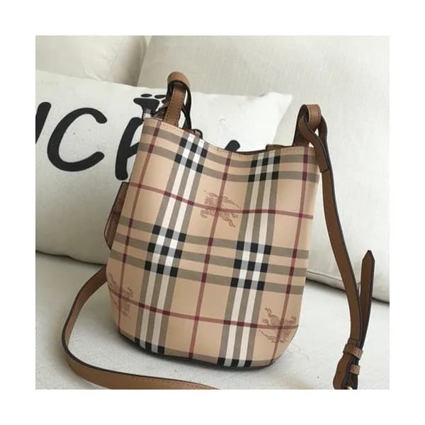 Burberry 2019 Check Bucket Shoulder Bag, 23.5cm - … - 1