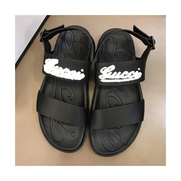 Gucci 2019 Mens Logo Velcro Leather Sandal - 구찌 남성… - 1