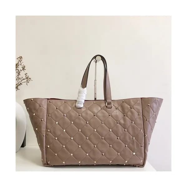 Valentino 2019 Leather Garavani Boomstud Tote Shou… - 1