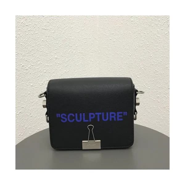 Off White 2019 Leather Binder Clip Shoulder Bag,19… - 1