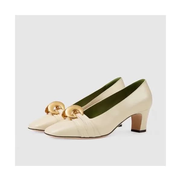 Gucci 2019 Ladies Leather Pumps Middle Heel - 구찌 2… - 1