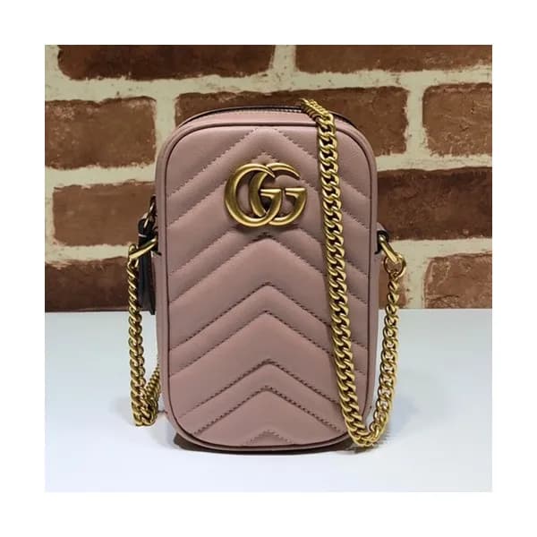 Gucci 2019 Marmont Leather Mini Chain Shoulder Bag… - 1