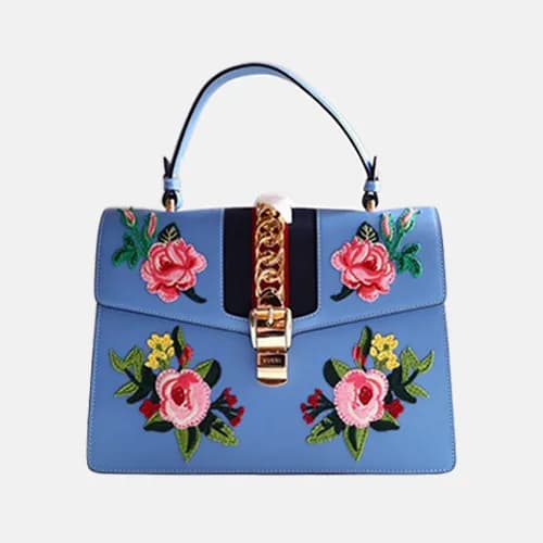 Gucci 2019 Sylvie Leather Tote Shoulder Bag,31.5CM… - 1