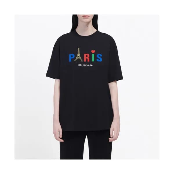 Balenciaga 2019 Mm/Wm Oversize Logo Cotton Short S… - 1