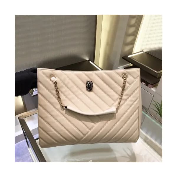 Bvlgari 2020 Serpenti Cabochon Leather Tote Bag,40… - 1