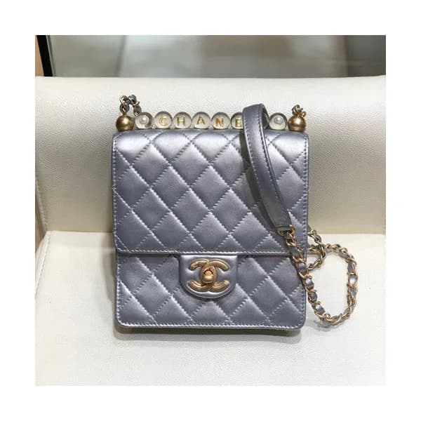 Chanel 2020 Leather Chain Shoulder Cross Bag,18CM … - 1