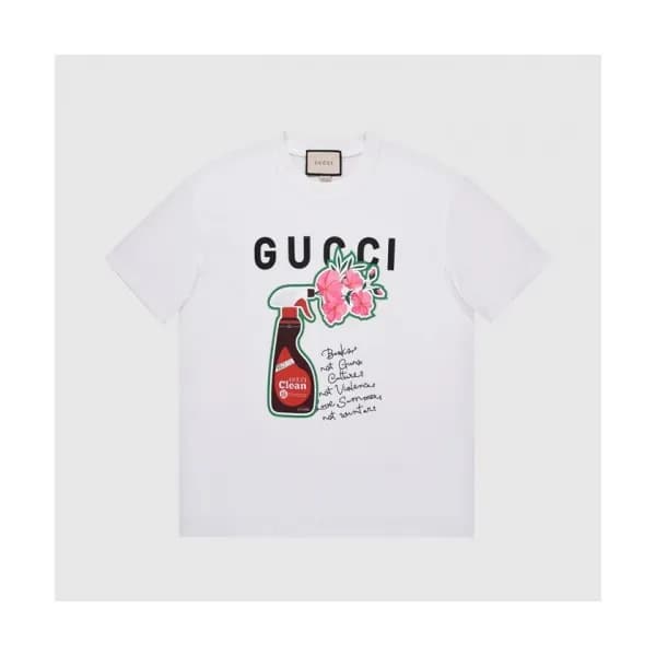 Gucci Mm/Wm Logo Short Sleeved Tshirts White - 구찌… - 1