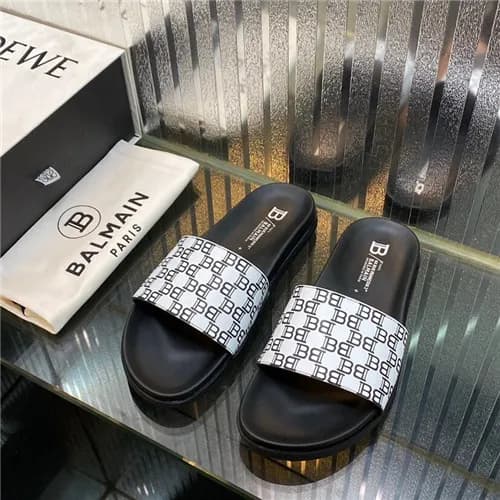 Balmain 2021 Men's Leather Slipper,BALMS0044 -… - 1