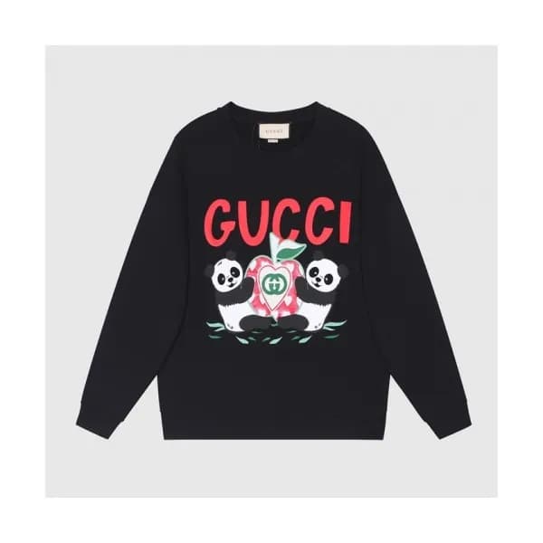 Gucci Mm/Wm Logo Crew-neck Cotton Tshirts Black -… - 1