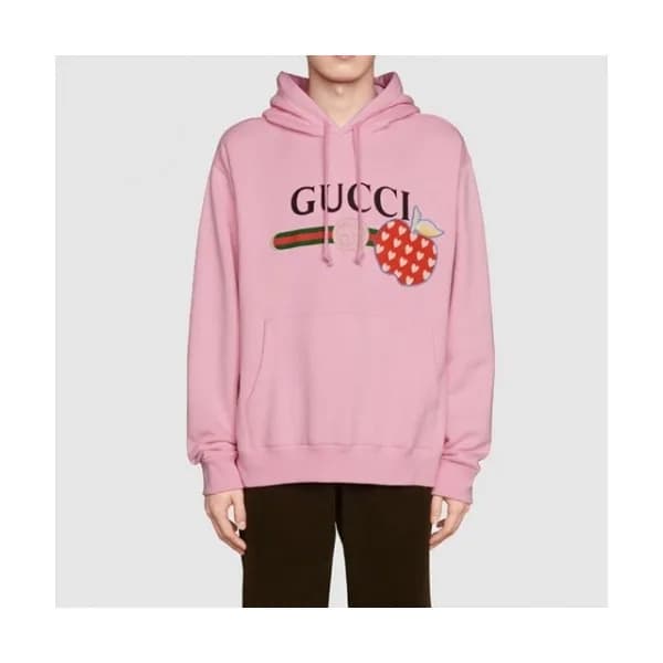 Gucci Mm/wm Logo Casual Oversize Cotton Hoodie Pi… - 1
