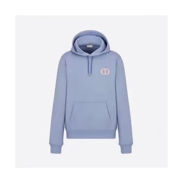 Dior Mm/Wm Logo Casual Cotton Hoodie Blue - 디올 2… - 1