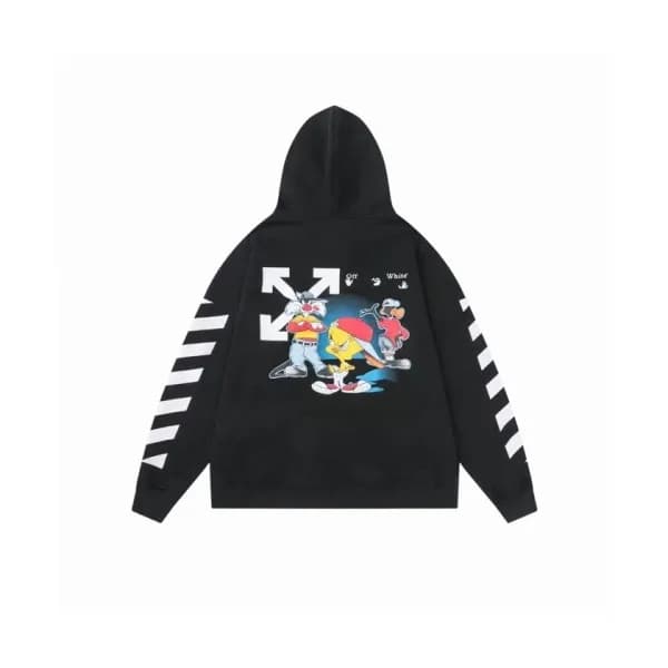 Off-white Mens Logo Cotton Hoodie Black - 오프화이트 2… - 1