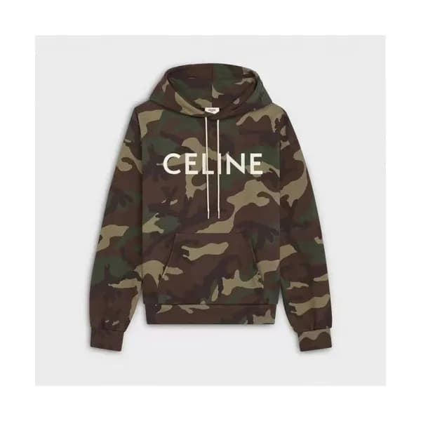 Celine Mm/Wm Logo Cotton Hoodie Green - 셀린느 2021 남… - 1