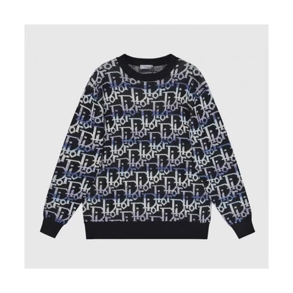 Dior Mens Retro Logo Sweaters Black - 디올 2021 남성 … - 1