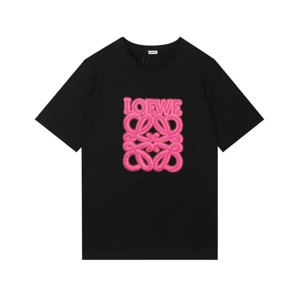 로에베 남성 이니셜 블랙 반팔티 - Mens Black Tshirts - loe0574x - 1