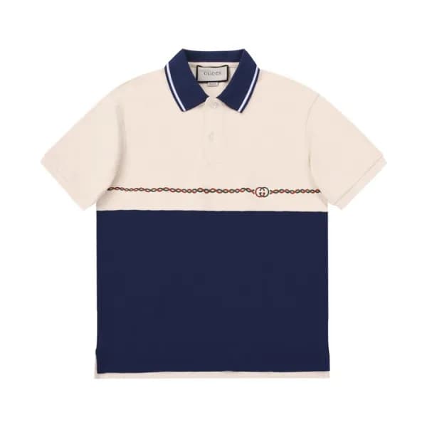 구찌 남/녀 네이비 폴로 반팔티 - Unisex Navy Tshirts - guc04685… - 1