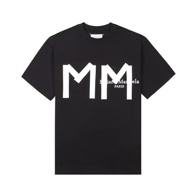 메종마르지엘라 남/녀 크루넥 블랙 반팔티 - Unisex Black Tshirts - ma… - 1