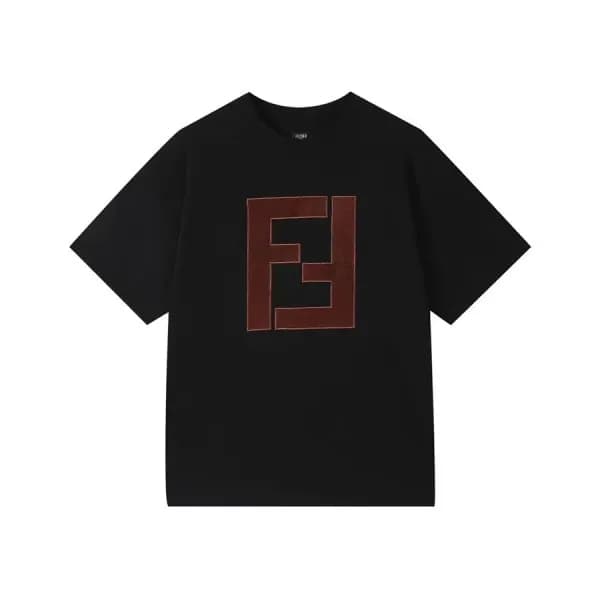 펜디 남/녀 크루넥 블랙 반팔티 - Unisex Black Tshirts - fen0118… - 1