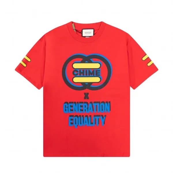 구찌 남/녀 크루넥 레드 반팔티 - Unisex Red Tshirts - guc04809x - 1