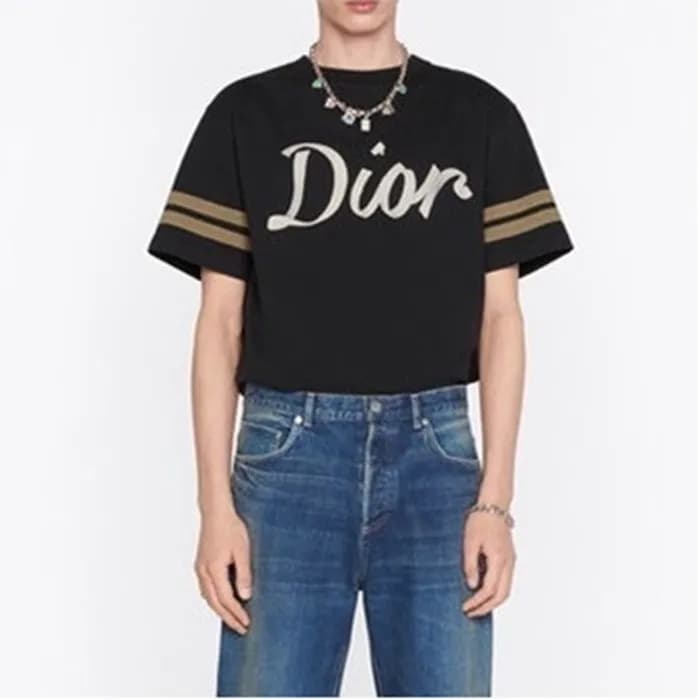 디올 남성 블랙 크루넥 반팔티 - Mens Black Tshirts - dio01864x - 1