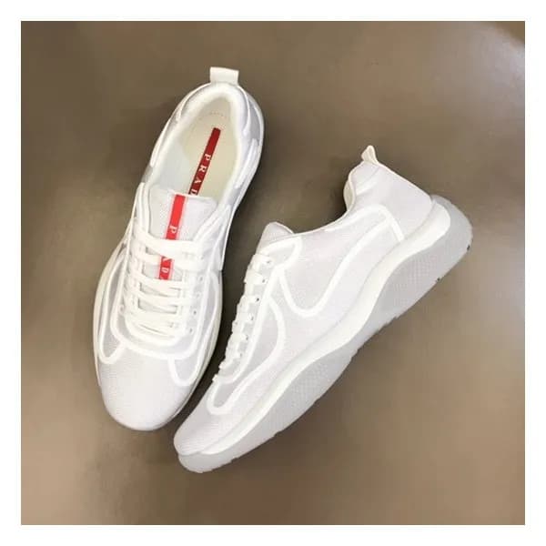 프라다 남성 클래식 화이트 스니커즈 - Mens White Sneakers - pra027… - 1
