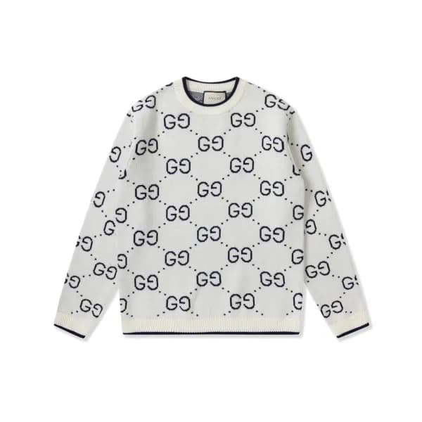 구찌 남성 화이트 크루넥 니트 - Mens White Knits - guc05148x - 1