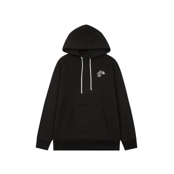 루이비통 남자 베이직 블랙 후드티 - Louis vuitton Mens Black Hood… - 1