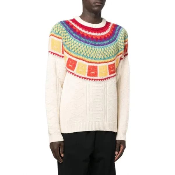 아크네 남/녀 크루넥 아이보리 니트 - Acne Unisex Ivory Knits - ac… - 1