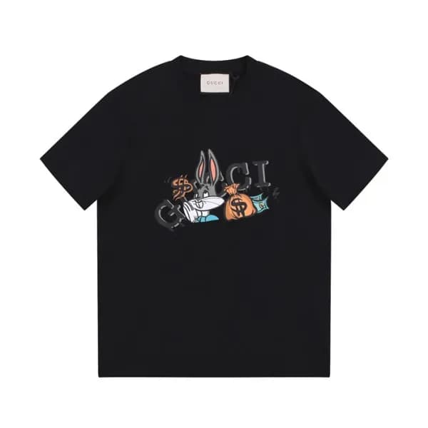 구찌 남/녀 블랙 크루넥 반팔티 - Gucci Unisex Black Short sleev… - 1