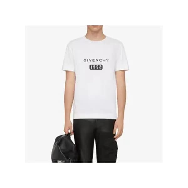지방시 남성 크루넥 화이트 반팔티 - Givenchy Mens White Short Sle… - 1